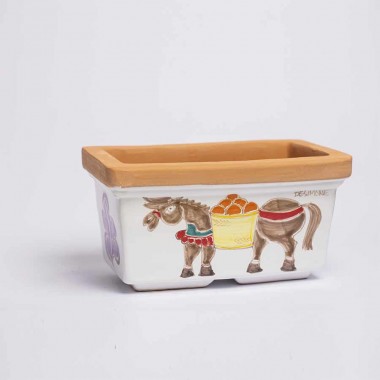 Vaso Porta Pianta Folk asino ceramiche de simone VSPRAS Vaso Porta Pianta Folk asino ceramiche de simone VSPRAS